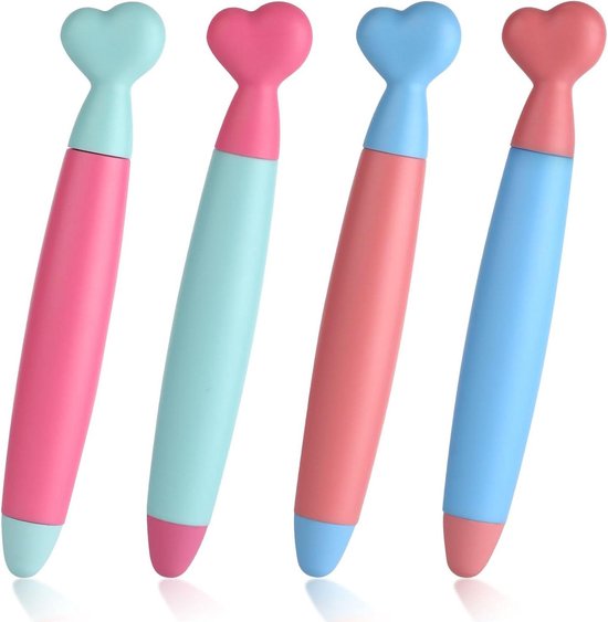 Allecto Plus - 4-delige set Kinder Stylus Pennen Hartvormig - Geschikt voor Smartphones en Tablets met Touchscreen - Comfortabele Grip