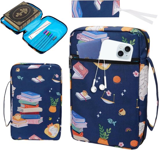 Allecto plus - Boekhoes A4 met ritssluiting en handvat, 30 x 21,6 cm. Vergrote boekhoes voor boekenliefhebbers, geschikt voor Kindle-tablet 11 inch. Beschermt en draagt jouw boeken stijlvol. van Merkloos