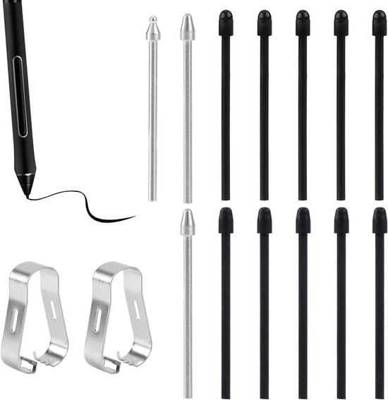 Allecto Plus - Reservepunten Set van 13 stuks voor Markering Stylus met Installatiegereedschap Compatibel met Kindle Scribe Basis en Premium Pen - Vervangende Punten Voor Tekentablet met Pen - Penseelpunten Marker.