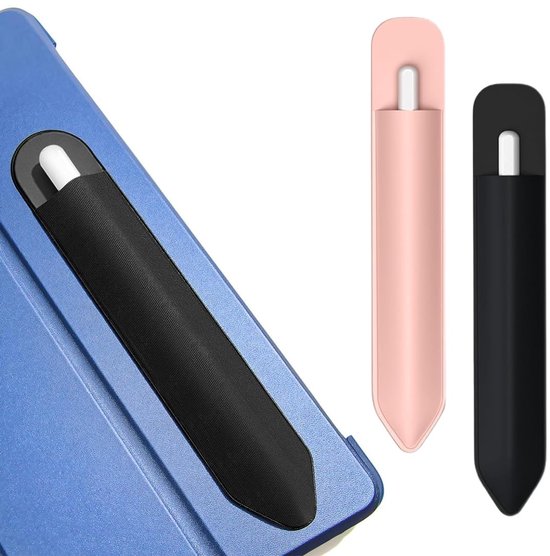 Allecto - Set van 2 siliconen handgrepen - ergonomisch ontwerp - zwart en roze - premium kwaliteit - compatibel met Apple Pencil 2e gen - ideaal vo...