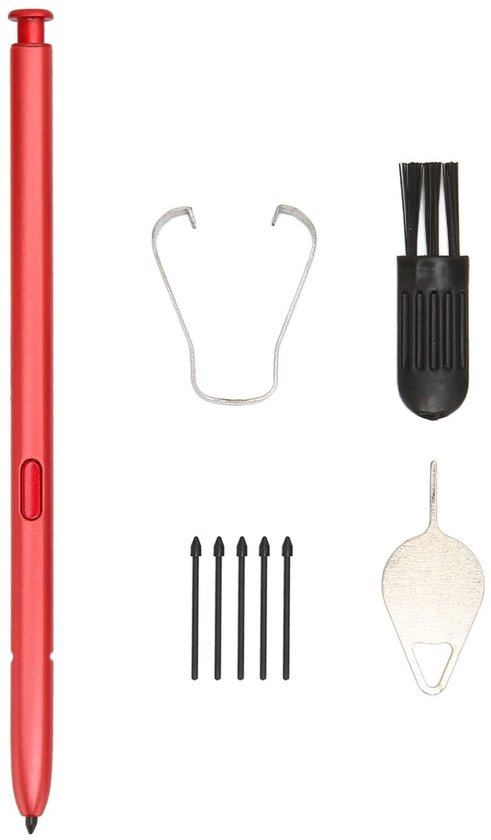 Allecto - Stylus voor Note 10 Lite - Vervanging voor Touch Pen - Rood - 5 Penpunten - Geschikt voor Note 10 Lite - Stylus Pen