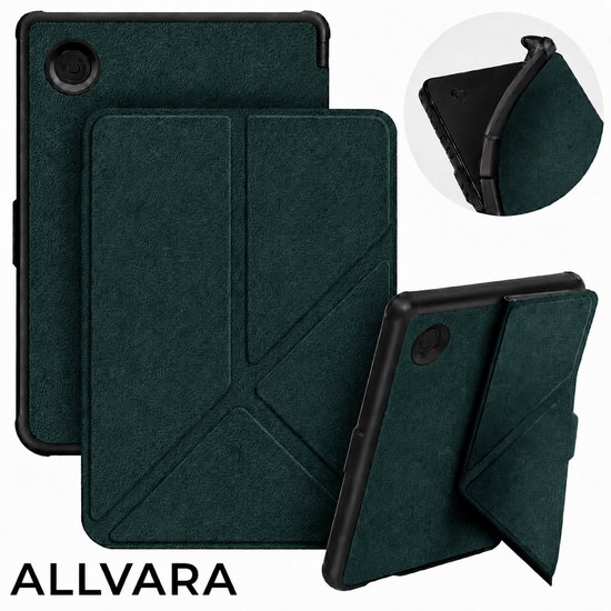 Allvara® Ereader hoes - Kobo Clara BW - Multifunctioneel - Ingebouwde standaard Trifold - Wake/Sleep Cover - 360° Bescherming - Groen