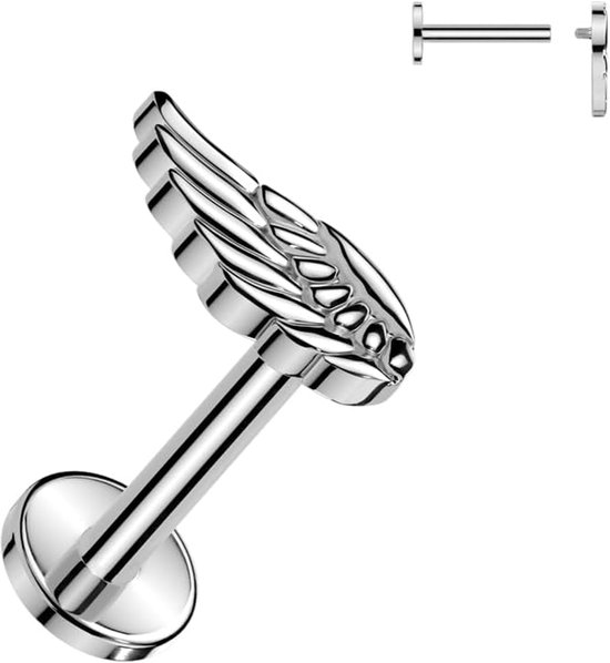 Angel WING 1,2 mm - ASTM F136 titanium in goud of zilver - piercing