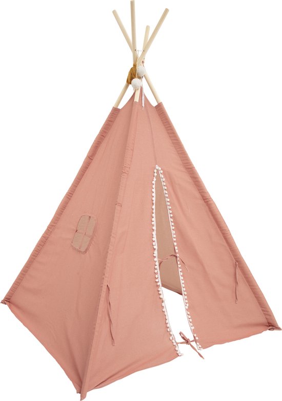 Atmosphera Tipi speeltent voor kinderen - 120 x 120 x 160 cm - zalm roze - wigwam van Atmosphera