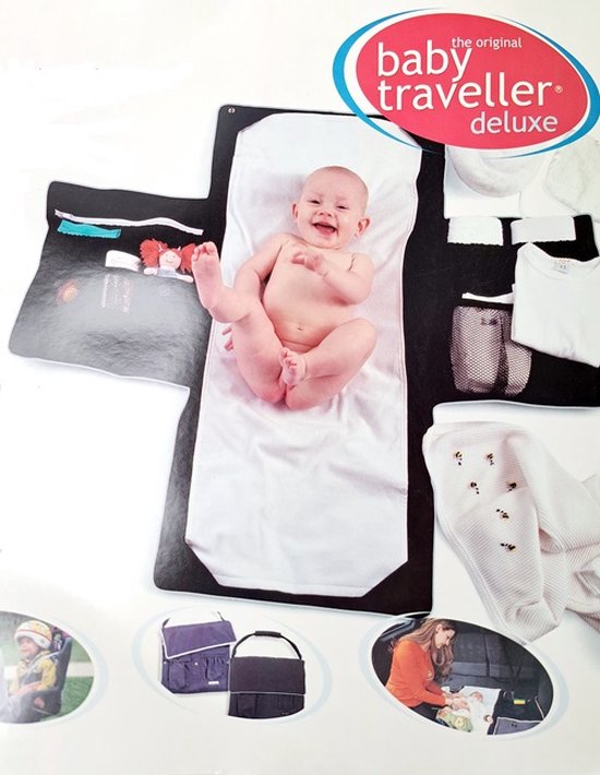 Baby traveller de luxe luiertas/verschoon mat - kleur zwart - baby tas rugzak van Little Company