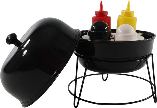 Barbecue sauzenset met peper en zout vaatje 20 x 25 cm Barbecue/gourmet/fondue tafel dekken - Saus dispenser/fles van Orange85