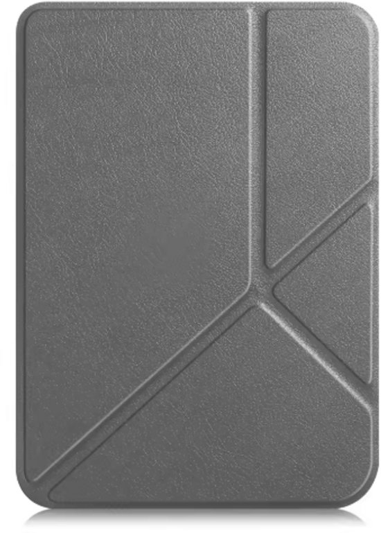 Bescherm je Kobo Clara BW met deze stijlvolle en handige Trifold Bookcase Cover - Grijs