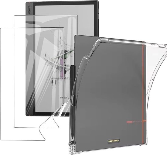 Beschermende Hoes voor Onyx BOOX Note Air 5C met Flexibele Beschermfilm, Schokbestendig en Antikras, Zachte Silicone Cover, Transparant