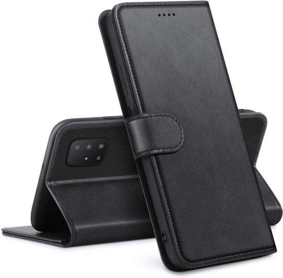 Beschermende Leren Hoes voor Samsung Galaxy A51 met Kaartslots en Magnetische Sluiting - Multifunctionele Flipcase, Wallet, Zwart van Merkloos