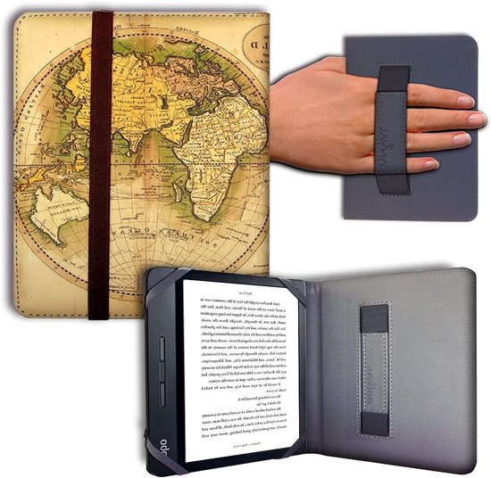 Beschermhoes e-reader - eBook hoes ereader cover - Veilig lezen - Handhoudsysteem - 7 inch - Zilver
