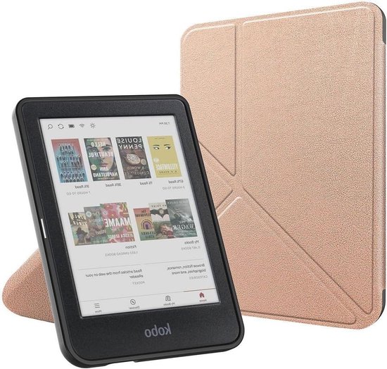 Beschermhoes E-reader - Hoes Kobo Clara - E-reader Beschermen - Automatische Slaap/Wake - 6 inch - Roségoud
