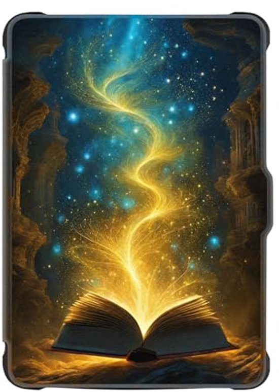 Beschermhoes E-reader - Hoes Kobo Clara - Lezen Onderweg - 360 Graden Bescherming - 6 Inch - Blad Print