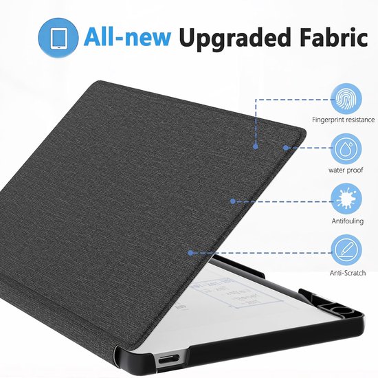 Beschermhoes Geschikt voor Remarkable Paper Pro Move 7,3 inch - Boekvormige Folio Hoes met Huidachtig Gevoel - Ingebouwde Pennenhouder - Zwart van Merkloos