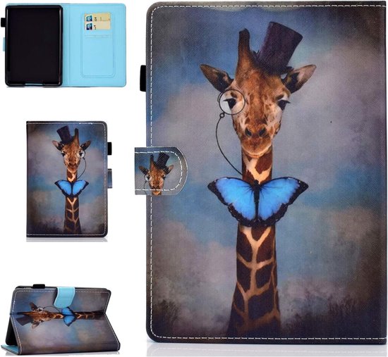 Beschermhoes Kindle Paperwhite Smart Wake/Sleep - Kleurrijk Giraffe Patroon - Voor modellen 2012, 2013, 2015, 2016 van Caseable