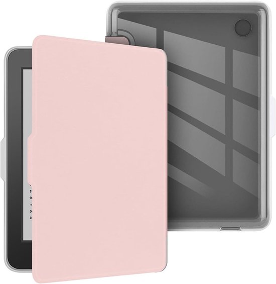 Beschermhoes Kobo Clara - Hoesje E-reader - E-reader Beschermen - Transparante Achterkant - N.v.t. - Roze