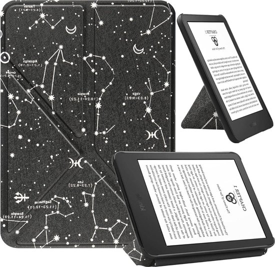 Beschermhoes voor 6 inch Kindle 11e generatie 2022 - Lichtgewicht Hoes met Opvouwbare Standaard - Sterrenbeeld van Mozyo
