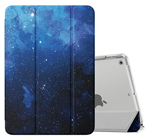 Beschermhoes voor iPad 9e/8e/7e generatie met standaard en slaap/ontwaakfunctie - 10,2 inch, blauwe sterren van Dux Ducis