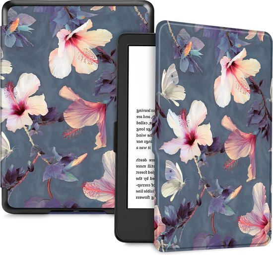 Beschermhoes voor Kindle 11e generatie 2022 6-inch - Auto Sleep/Wake - Hibiscus design van Nedro