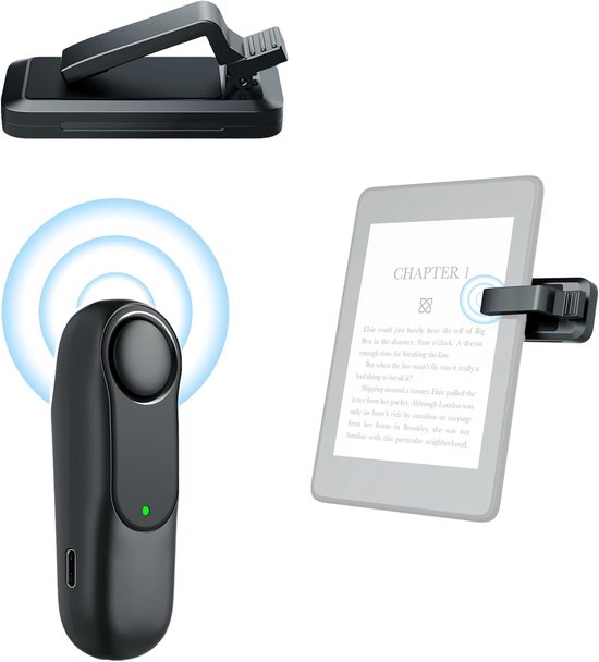 Bladzij Omslager en Camera Ontspanner - RF Afstandsbediening voor Tablet en E-reader - Compatibel met Kindle, Kobo, iPhone, Android - Compleet Set van Merkloos