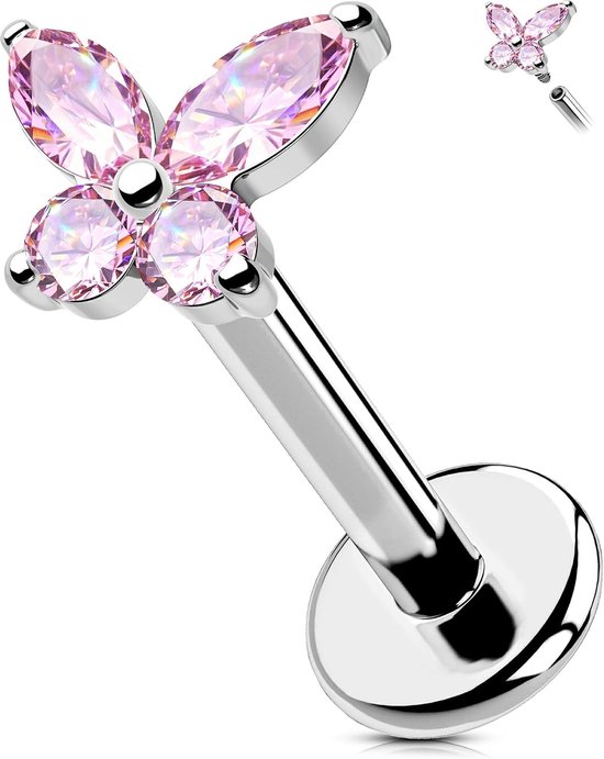 Body Piercing Labret Stud: 16G Internally Threaded Helix Earrings