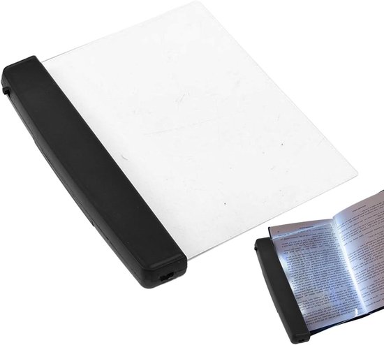 Boek Leeslamp - Pagina Verlichter - Lezen 's Nachts - Vermindert Oogvermoeidheid - 10x5 cm - Zwart