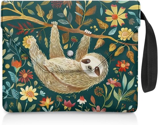Boek Sleeve - Boekhoes Boekbeschermer - Boeken Beschermen - Met Extra Vak - 30 x 24 cm - Luiaard