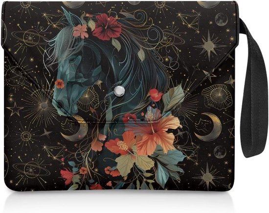 Boek Sleeve - Boekhoes Boekentas - Boeken Beschermen - Met Voorvak - 30 x 24 cm - Paard