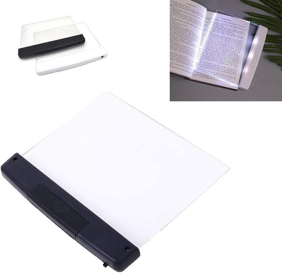 Boekenleeslamp met Vlak Paneel - Draagbare Platte Lamp voor Nachttelijk Lezen - Thuisgebruik als Studiehulpmiddel met Nachtzicht - Zwart Design (1 Stuks) van Balvi