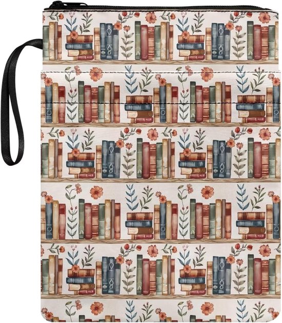 Boekomslag Beschermhoes - Boekbeschermer met Rits - Boeken Beschermen - Voorvak en Draaglus - 22 x 29 cm - Boekenkast Bloemen