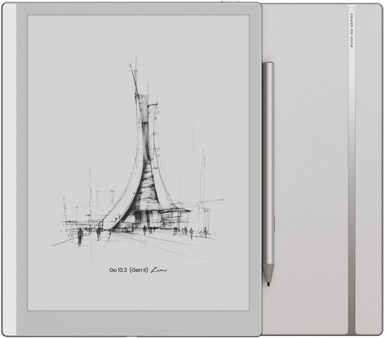 BOOX Go 10.3 Gen II Lumi + InkSense Styluspen - E-inkt e-book reader mét verlichting, monochroom, teken tablet, Notities, Agenda, Android 15, Play store, Stylus Pen van Merkloos