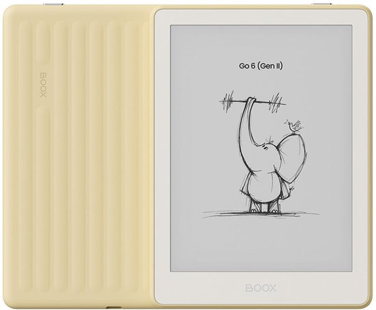 BOOX Go 6 (Gen II) - 6'' e-Reader – Geel - 300 PPI ePaper, Android, Google Play Store, 3 GB RAM, 32 GB opslag, microSD, verstelbare frontverlichting, InkSense Plus-compatibel