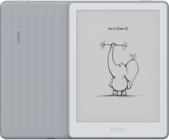 BOOX Go 6 (Gen II) - 6'' e-Reader – Stone - 300 PPI ePaper, Android, Google Play Store, 3 GB RAM, 32 GB opslag, microSD, verstelbare frontverlichting, InkSense Plus-compatibel