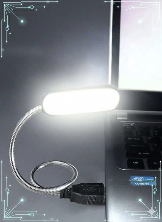Borvat® LED Laptop Lampje – USB Toetsenbord Verlichting – Flexibele Leeslamp – 6 LED – Energiezuinig