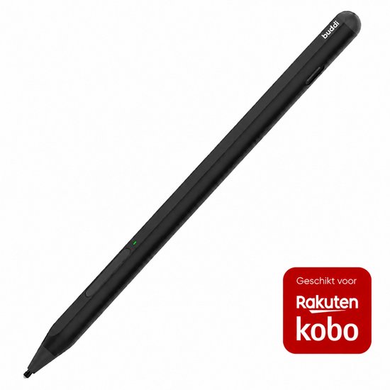 Buddi Aide 2 Stylus Pen voor Kobo E-readers - Geschikt voor Kobo Libra Colour, Kobo Sage, Kobo Elipsa en Kobo Elipsa 2E - Oplaadbaar - Met Magneet - USB-C - 2x Extra Tip - Zwart