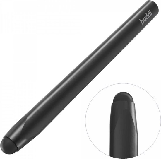 Buddi Class Stylus Pen - Universeel - Luxueus design - 15 gram - Zachte punt - Geschikt Voor o.a. Tekenen - Geschikt voor Tablet, E-reader, Telefoon en iPad - Zwart van Merkloos