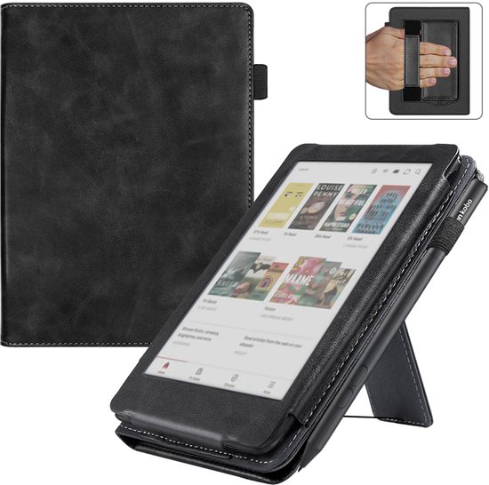 BukkitBow - Beschermhoes geschikt voor Kobo Clara BW - E-reader Cover - Smart Sleep Cover - Zacht Motief - Zwart van BukkitBow