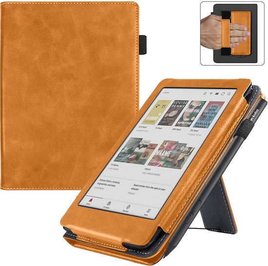BukkitBow - Beschermhoes geschikt voor Kobo Clara Colour - E-reader Cover - Smart Sleep Cover - Zacht Motief - Bruin van Merkloos
