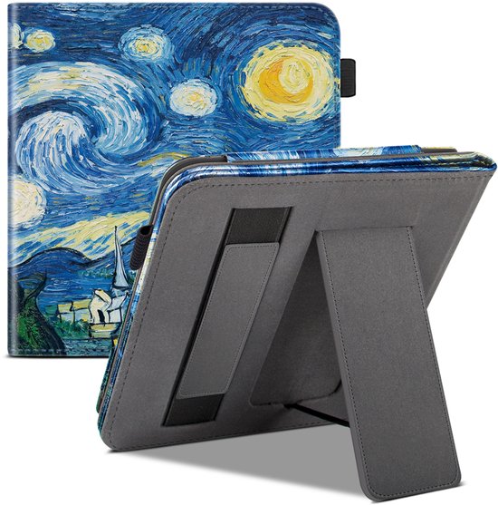 BukkitBow - Beschermhoes geschikt voor Kobo Libra Colour - E-reader Cover - Smart Sleep Cover - Sterrennacht Motief - Blauw van BukkitBow