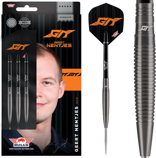 Bull's Geert Nentjes Black 90% Tungsten 25 gram Steeltip Dartpijlen van Bull's