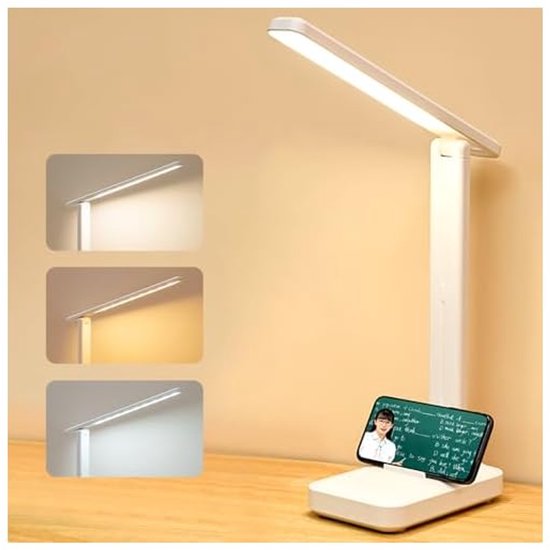 Bureaulamp leeslamp bril, bureaulamp LED touch control bureaulamp 3 standen, 3 helderheidsniveaus 180°, kantoor, studie, ontspanning van Merkloos