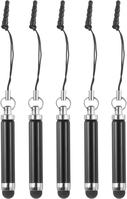 Capacitieve pen intrekbaar - 5 stuks - aluminium - voor alle touchscreen apparaten - ServiceTopper