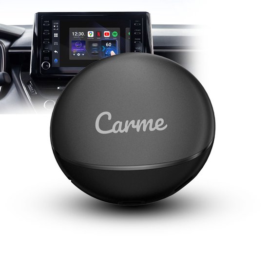 CarMe CarPlay AI Box - Installeer Elke App op je Autoscherm - Youtube & Netflix - Upgrade CarPlay en Android Auto - CarPlay Dongle - Android Auto Dongle - Nieuwste Model 2024 - Zwart van CarMe