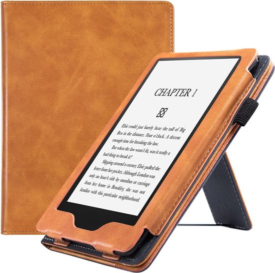 Case2go - E-reader Hoes geschikt voor Kindle Paperwhite (2021) - Sleepcover - Auto/Wake functie - Met handstrap - Bruin van Case2go