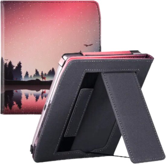 Case2go - E-reader hoes geschikt voor Pocketbook Era - Sleepcover - Auto/Wake functie - Met handstrap - Zonsondergang van Merkloos