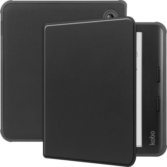 Cazy hoes geschikt voor Kobo Libra Colour / Tolino Vision Color - E-reader Folio Hoes - Zwart