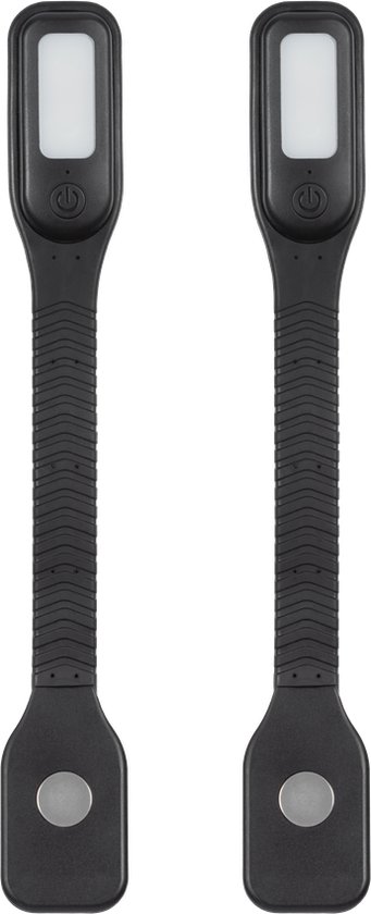 Cazy Leeslampje voor Boek - Oplaadbare USB LED Bureaulamp / Nachtlampje - Verstelbaar Leeslampje met Klem - 12 uur Batterijduur - Verschillende Lichtstanden - Zwart - 2 stuks van Cazy