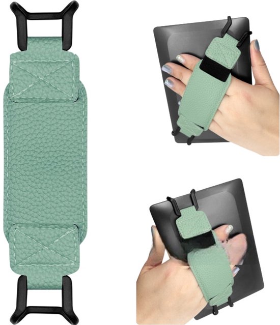 CoBak Veiligheidspolsband - Griphouder - Vingerhouder - Digitaal accessoire - Geschikt voor e-readers van 6-7,5 inch, zoals Kindle, Kobo, Voyaga, Lenovo en Sony - Groen - 15,5*4*1,5 cm van Merkloos