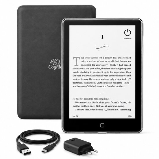 Cognio E-Reader – 6 inch – 96 GB – Ereader Met Luxe Hoes – Storytel-Ondersteuning – Schermverlichting en Nachtmodus – E Reader Voor Ebook & Luisterboeken – Met Oplader