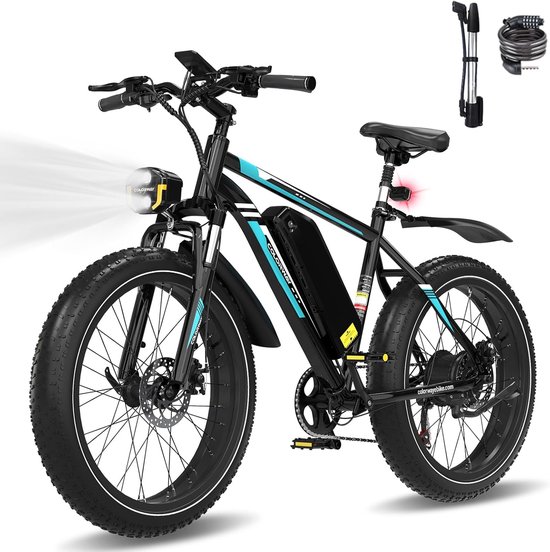 COLORWAY Elektrische Fiets BK15 - 26*4.0 Inch Mountain EBike met Afneembare 48V 15Ah Lithium Batterij - City Commuter E-Bike met 250W Motor - 7 Versnellingen - IP54 Waterdicht van Colorway