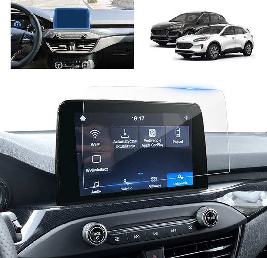 Compatibel met Ford Puma II 2020-2024, Kuga MK3 2020-2024, Fiesta MK8 2017-2024 displaybeschermfolie 8 inch SYNC 3 navigatie, gehard glas, krasbestendig
